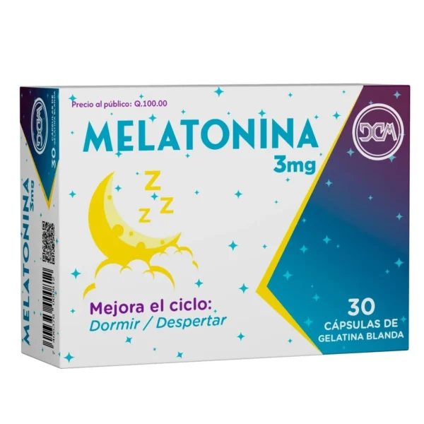 Melatonina 30 Cápsulas de Gelatina Blanda. Casa Conamep.