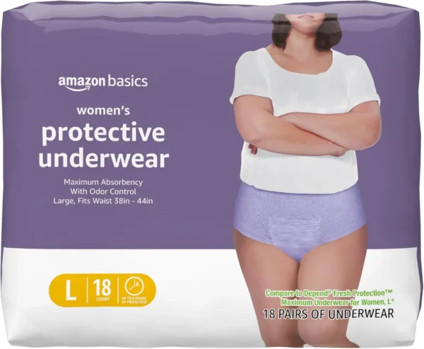 Amazon Basics Women's Protective Underwear Large 18 ct Lavender