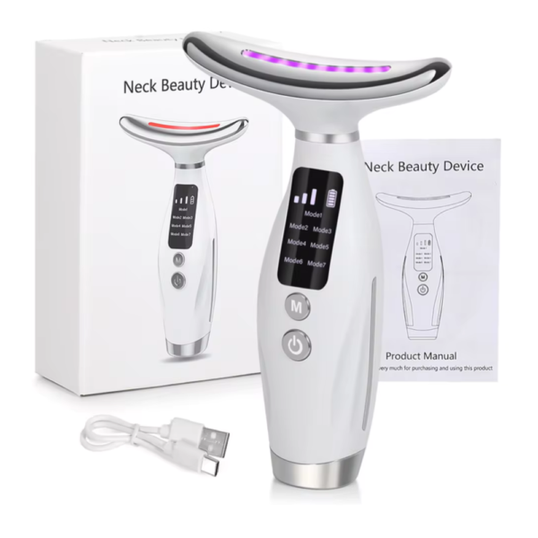 Masajeador Eléctrico Facial y de Cuello con Terapia LED