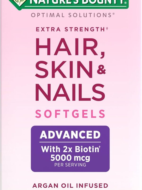 Nature's Bounty Advanced Cabello Piel y Uñas con Biotina Ácido Hialurónico y Argán 150 Cápsulas Blandas