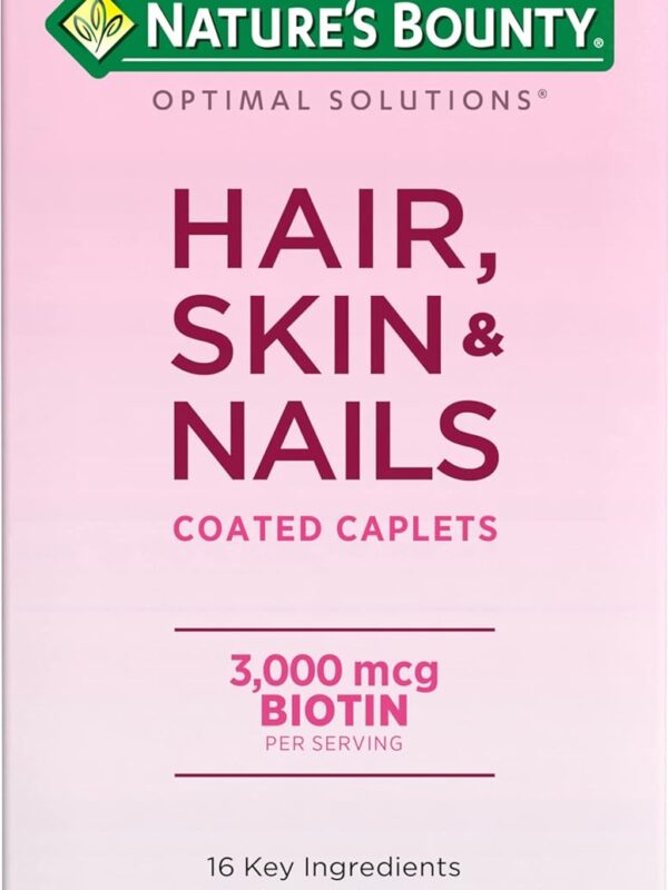 Nature's Bounty Cabello Piel y Uñas 3000 mcg de Biotina Multivitamínico 60 Capletas