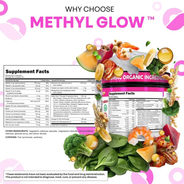 Clean Nutra Multivitamínico Metilado para Mujeres Methyl Glow 90 Cápsulas