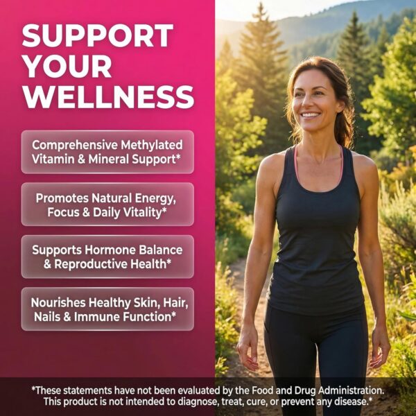 Clean Nutra Multivitamínico Metilado para Mujeres Methyl Glow 90 Cápsulas
