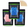 Auperwel Kit de Cera Dura para Depilación 3 Bolsas de Perlas 100g con Aplicadores