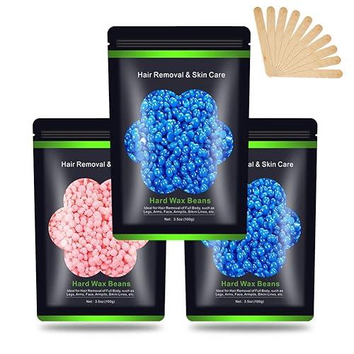 IMG_1509 Auperwel Kit de Cera Dura para Depilación 3 Bolsas de Perlas 100g con Aplicadores