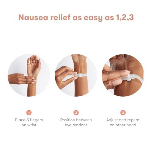 Frida Mom Anti-Nausea Bands Pulseras de Acupresión Ajustables para Náuseas del Embarazo