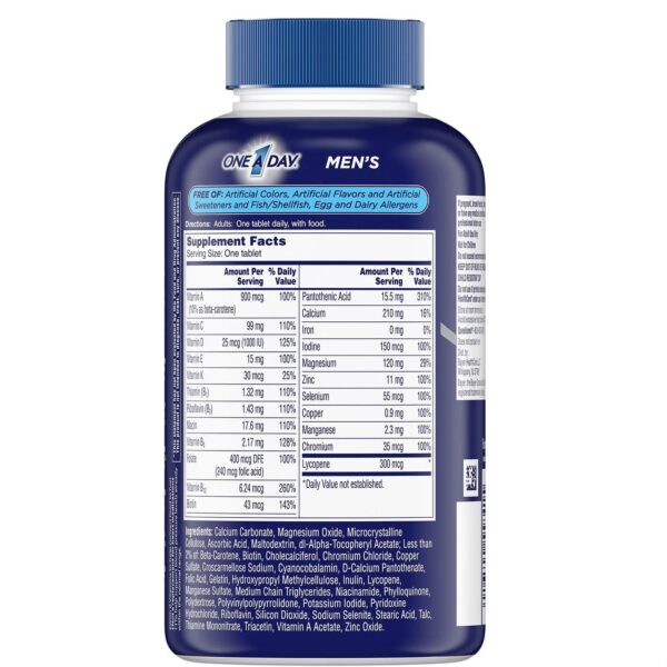 One A Day Multivitamínico para Hombre con Vitaminas A, C, D, E y Zinc 200 Tabletas