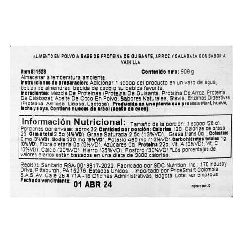 About Time Vegan Protein Proteína Vegana en Polvo 22g con Enzimas Digestivas 828g