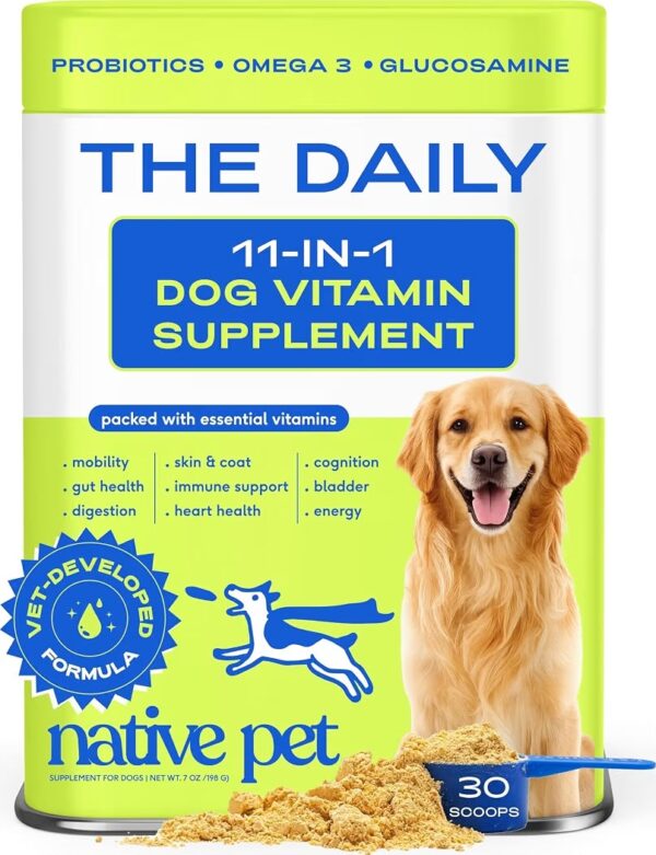 Native Pet The Daily 11 en 1 Vitaminas y Suplemento en Polvo para Perros 198g