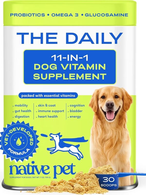 Native Pet The Daily 11 en 1 Vitaminas y Suplemento en Polvo para Perros 198g