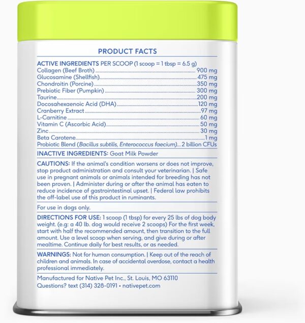 Native Pet The Daily 11 en 1 Vitaminas y Suplemento en Polvo para Perros 198g