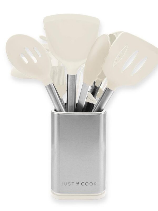 Just Cook Juego de Utensilios de Cocina de Silicona y Acero Inoxidable 14 Piezas