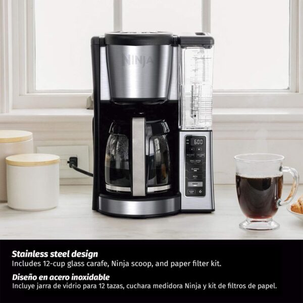 Ninja CE250 Cafetera Programable de Goteo 12 Tazas 2.8L con Jarra de Vidrio