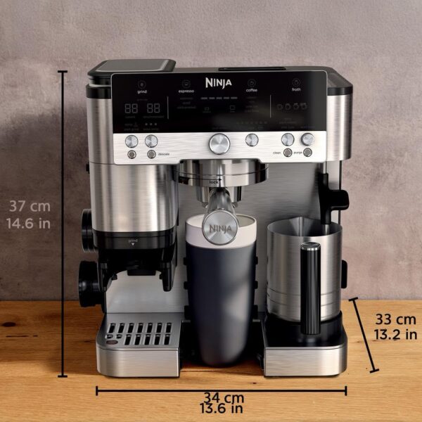 Ninja ES601 Máquina de Café Espresso 3 en 1 con Molinillo Integrado y Espumador Automático