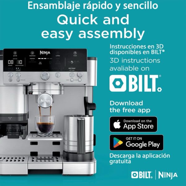 Ninja ES601 Máquina de Café Espresso 3 en 1 con Molinillo Integrado y Espumador Automático
