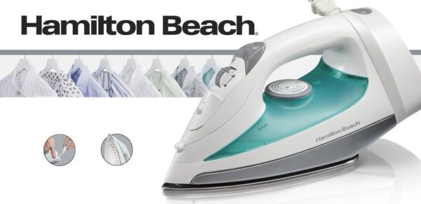 Hamilton Beach Plancha de Vapor con Cable Retráctil Base de Acero Inoxidable 14212
