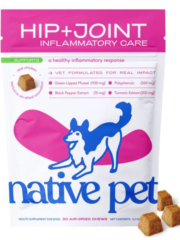 Native Pet Alivio del Dolor para Perros con Colágeno Salud Articular Sabor Pollo 30 Unidades