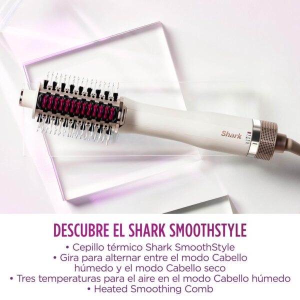 Shark SmoothStyle Cepillo Secador y Peine Térmico Alisador 2 en 1 HT222COLAA 900W