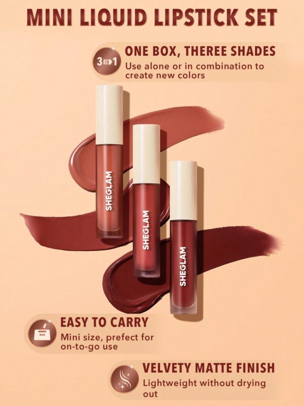 SHEGLAM Juego de Mini Lápices Labiales Líquidos Matte Allure - Tour Privado
