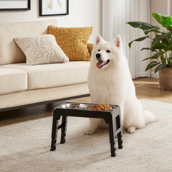Friends Forever Comedero Doble Elevado para Perros con 4 Alturas Ajustables