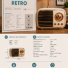 Bocina Portátil Inalámbrica Retro GTS-1050