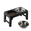 Friends Forever Comedero Doble Elevado para Perros con 4 Alturas Ajustables