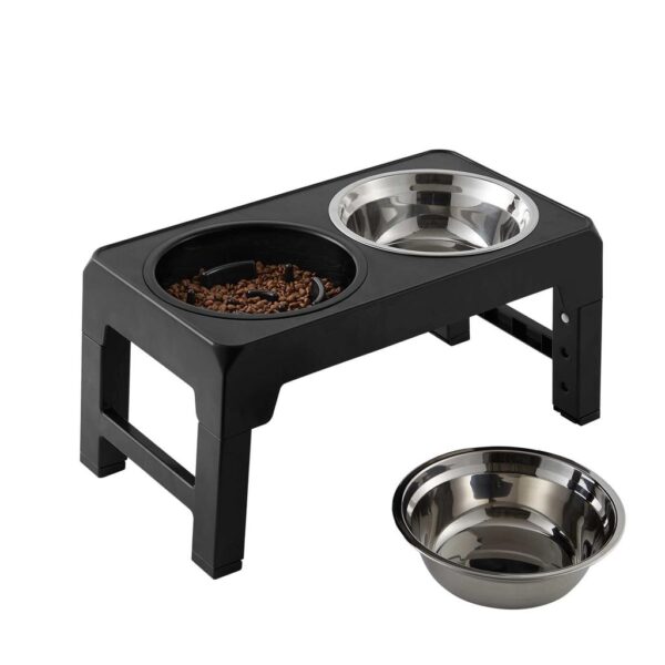 Friends Forever Comedero Doble Elevado para Perros con 4 Alturas Ajustables