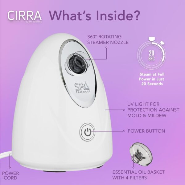 71jZkqz-OJL._AC_SL1500_ Spa Sciences CIRRA Vaporizador Facial Nano Iónico con Protección UVC