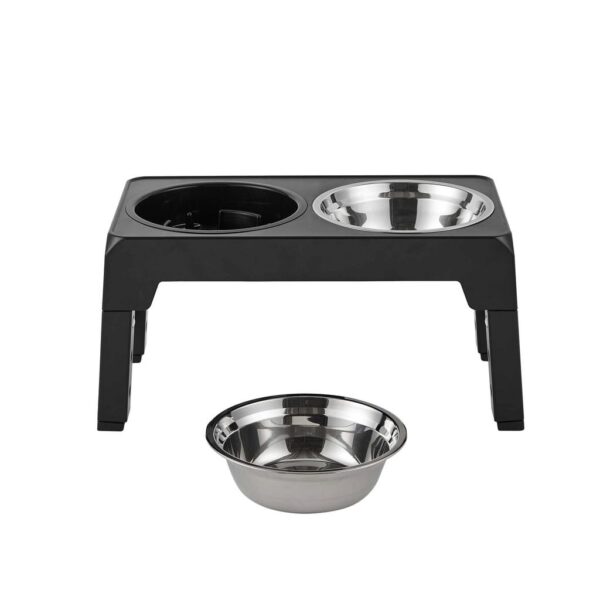 Friends Forever Comedero Doble Elevado para Perros con 4 Alturas Ajustables