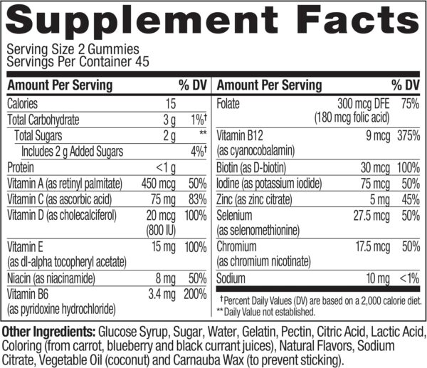OLLY Perfect Men Multivitamínico en Gomitas para Hombre Sabor Blackberry Blitz – 90 Unidades
