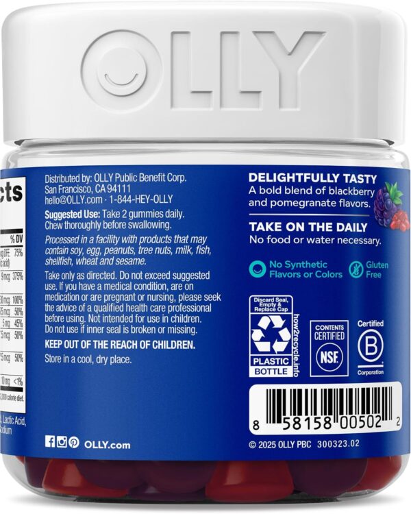 OLLY Perfect Men Multivitamínico en Gomitas para Hombre Sabor Blackberry Blitz – 90 Unidades