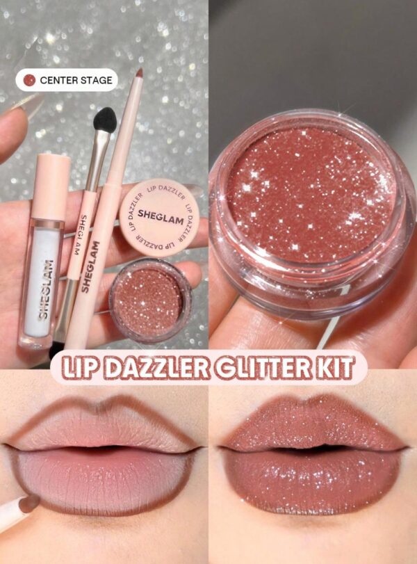 SHEGLAM Kit de Brillo Lip Dazzler Glitter - Center Stage