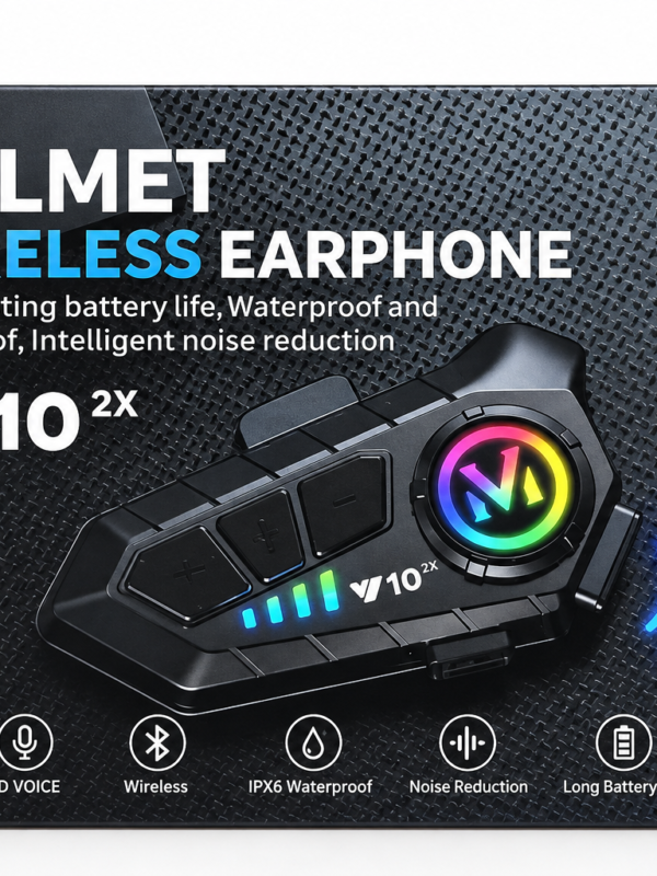 V10-2X Auricular Inalámbrico para Casco de Motocicleta con Micrófono